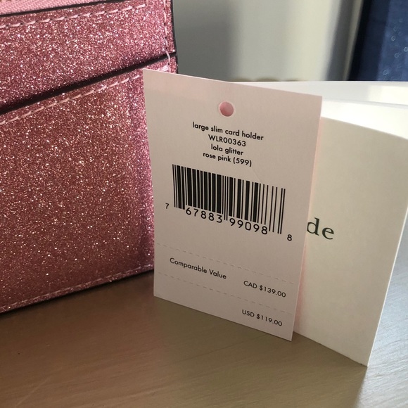 KATE♠️SPADE LOLA PINK GLITTER SATCHEL & WALLET - Picture 13 of 13